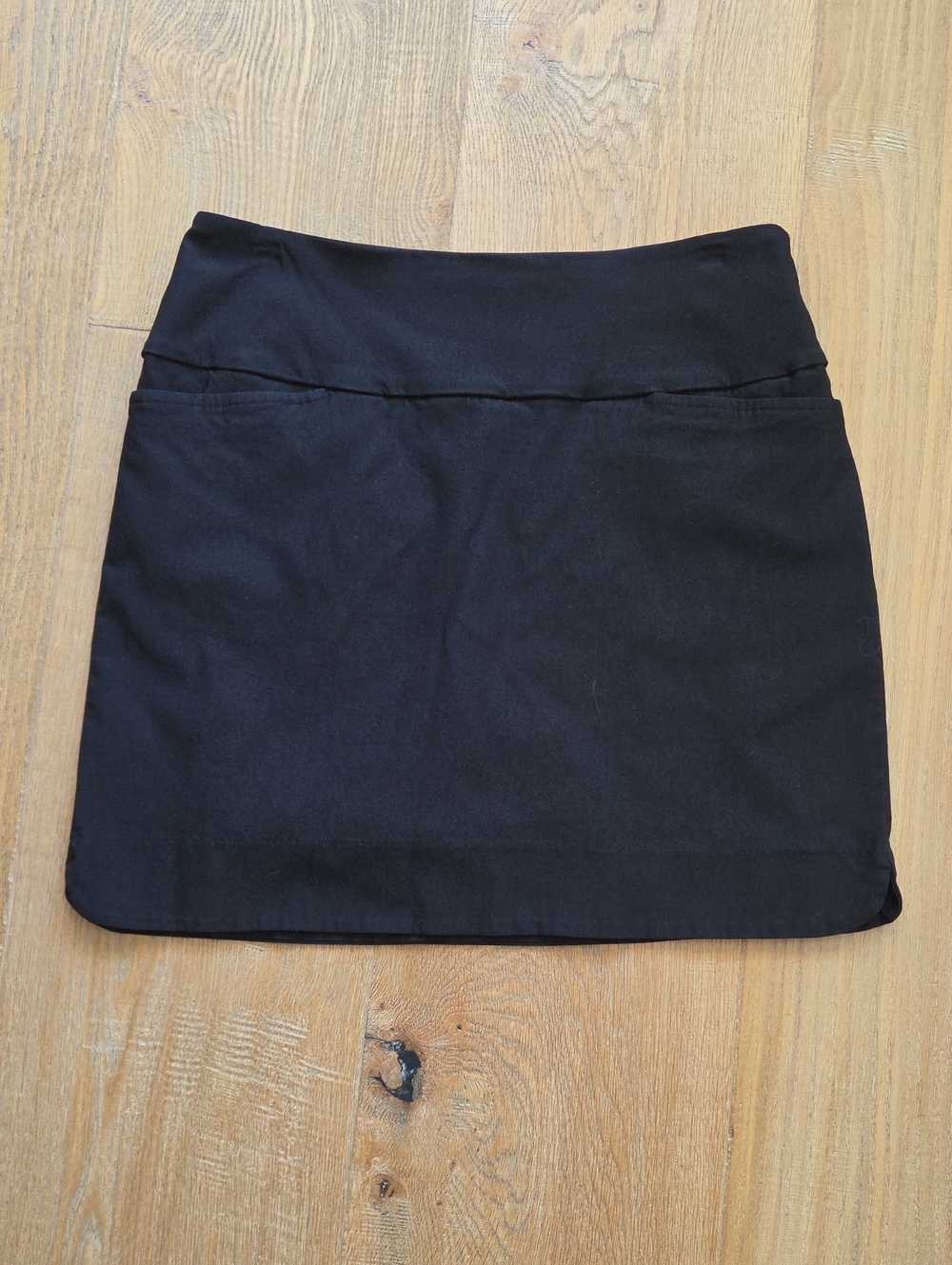 Black Stretch Mini Skirt with Comfort Waistband And Hidden Shorts